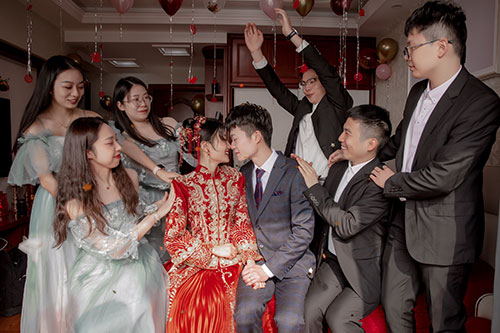 临安婚礼前的花絮现场拍摄